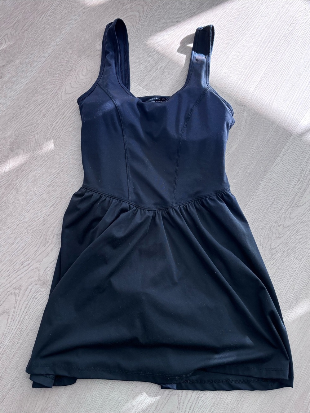 Yogalicious Black Scoop-Neck Mini Dress